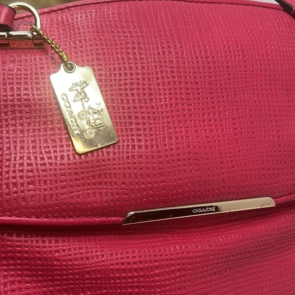 Coach 30092 Madison Embossed Leather Georgie Shoulder Satchel in Pink Ruby - Picture 15 of 16